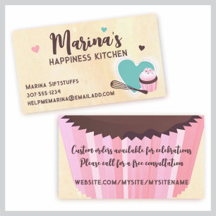 Carte De Visite whisky de coeur cupcake boulangerie pâtisserie che