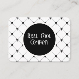Carte De Visite White & Black Bow Monogram Business Card