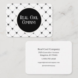 Carte De Visite White & Black Bow Monogram Business Card