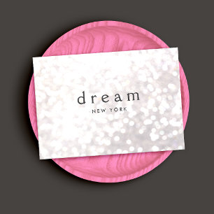 Carte De Visite White Bokeh Parties scintillant Modern Event Plani
