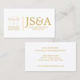 Carte De Visite White Gold Law Firm Classic