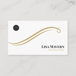 Carte De Visite White & Gold Swirl Luxe