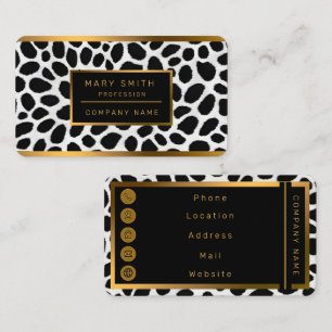 Carte De Visite White Leopard Elégante Collection de luxe tendance