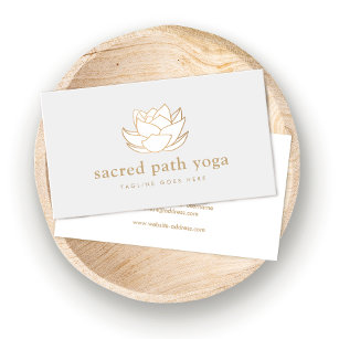 Carte De Visite White Lotus Flower Yoga and Meditation Teacher