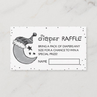 Carte De Visite White Loved to the Moon and Back Diaper Raffle