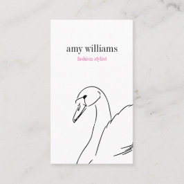 Carte De Visite White swan illustration beauty stylish card chic