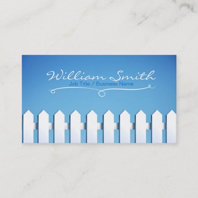 Carte De Visite White Wood fence Business card (Devant)