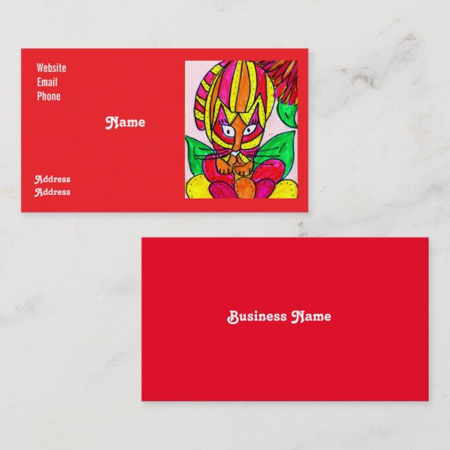 Carte De Visite Wild Colorful Business Card (Devant / Derrière)