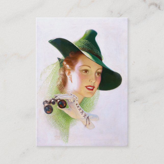 Carte De Visite William Fulton Soare : Femme avec binoculaire (Devant)