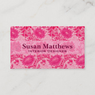 Carte De Visite William Morris Chrysanthemums, Fuchsia Pink