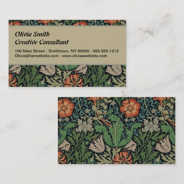 Carte De Visite William Morris Compton Fond d'écran classique (Devant / Derrière)