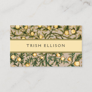 Carte De Visite William Morris Floral Fruit Jardin Fleur Classique