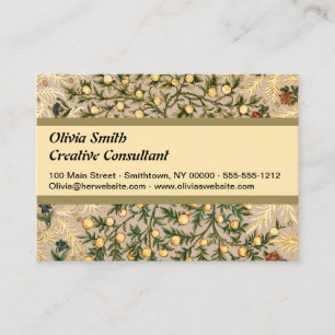 Carte De Visite William Morris Floral Fruit Jardin Fleur Classique