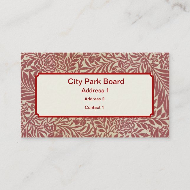 Carte De Visite William Morris Fond d'écran (Devant)