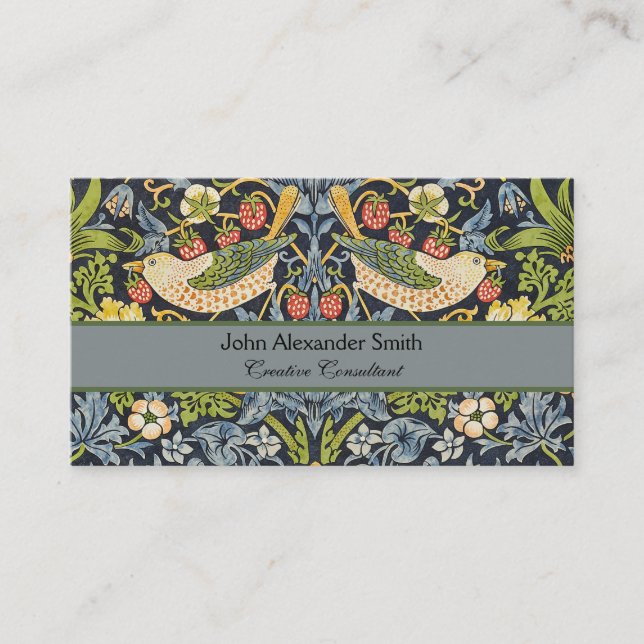 Carte De Visite William Morris - Fraise Thief Motif Floral (Devant)
