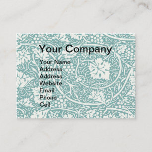 Carte De Visite William Morris Grape Motif Turquoise Turquoise