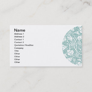Carte De Visite William Morris Grape Motif Turquoise Turquoise