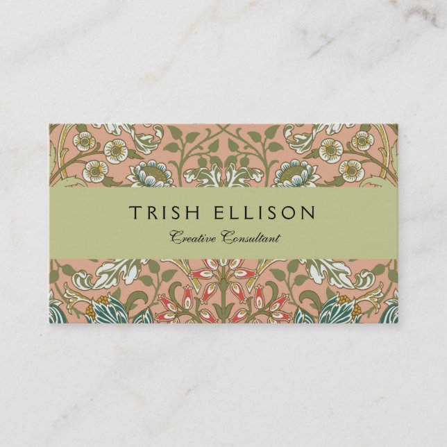 Carte De Visite William Morris Hyacinth Flower Rose Art (Devant)