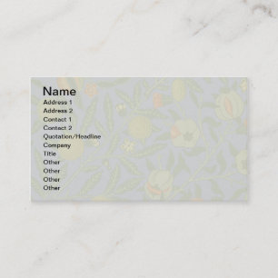 Carte De Visite William Morris Pomegranate Bleu papier peint color