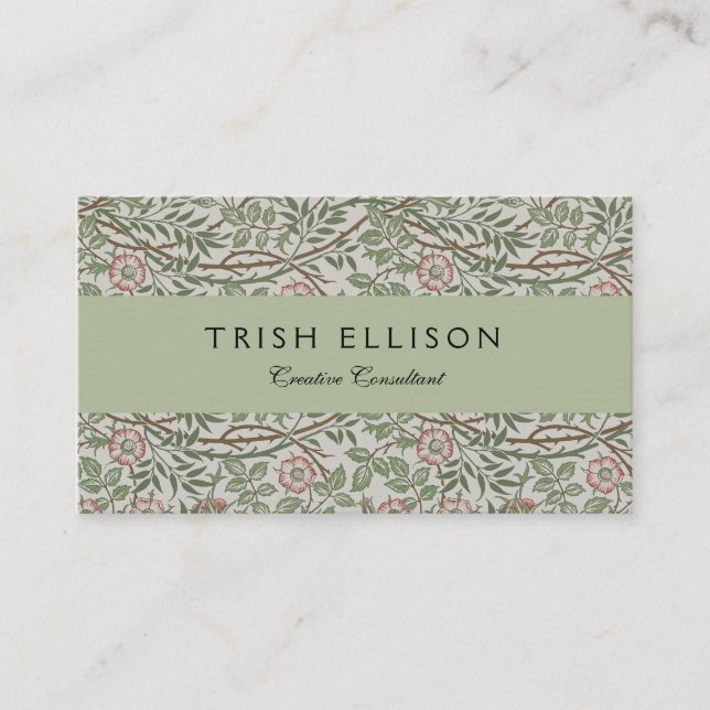 Carte De Visite William Morris Sweetbrie Floral Art Nouveau (Devant)