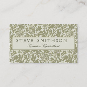 Carte De Visite William Morris Thistle Sage Green Motif
