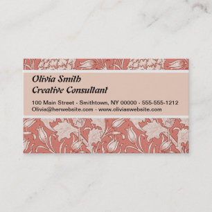 Carte De Visite William Morris Wild Tulip Classique Conception Vic