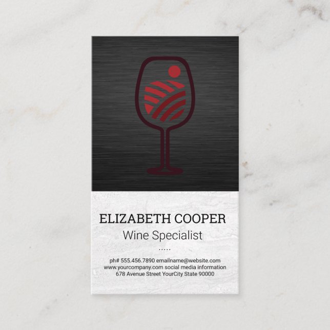 Carte De Visite Wine Bottle Logo | Tastings  (Devant)
