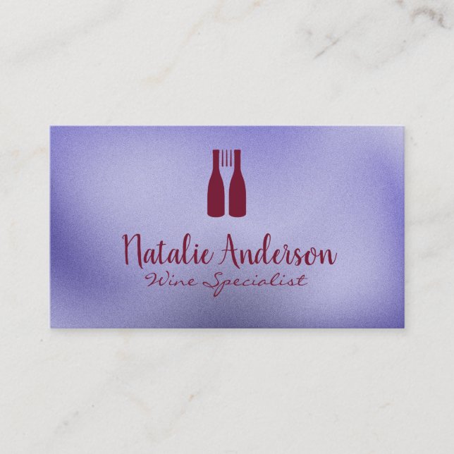 Carte De Visite Wine Bottles Fork Logo | Vineyard (Devant)