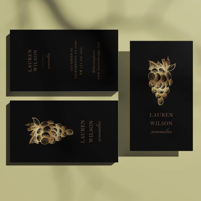 Carte De Visite Winery Winemaker Sommelier élégant (Créateur téléchargé)