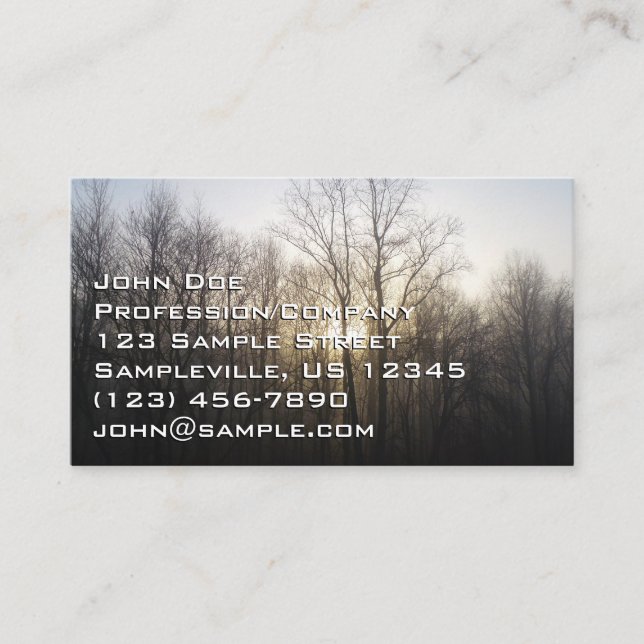 Carte De Visite Winter Fog Sunrise Nature Photographie (Devant)