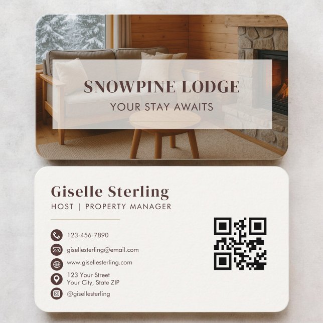 Carte De Visite Winter Rental Property QR Code (Créateur téléchargé)