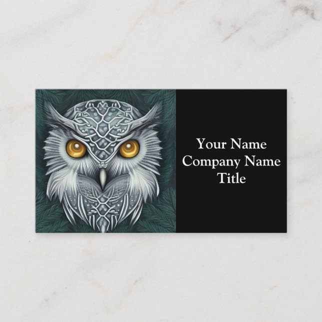 Carte De Visite Winter Wonder Chouette des neiges Beauté (Devant)