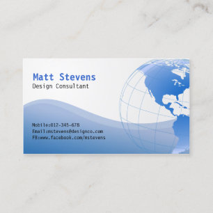 Carte de visite Wire Blue Globe Amériques