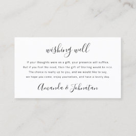 Carte De Visite Wishing Well For Mariage Sterling Cadeau argent bl
