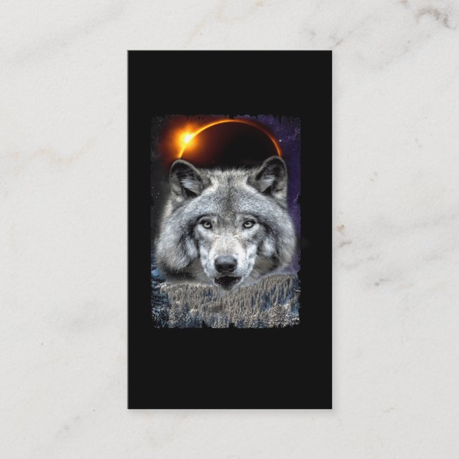 Carte De Visite Wolf d'hiver Galaxy Sun Moon Eclipse (Devant)
