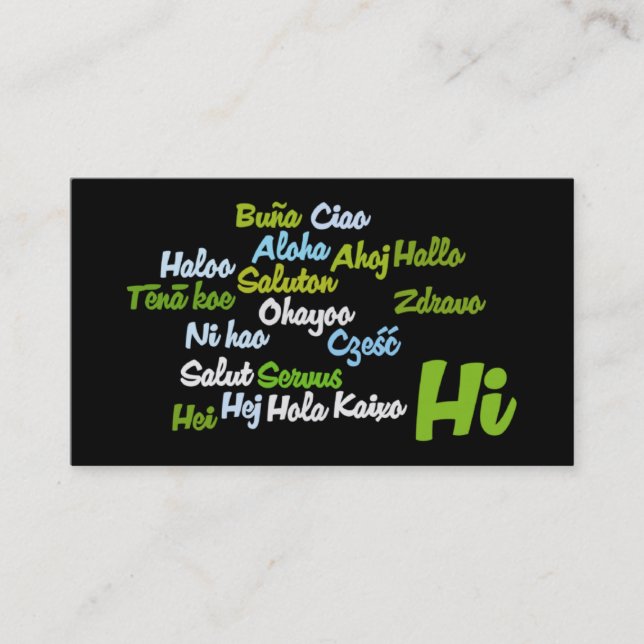 Carte de visite Word Cloud (Devant)