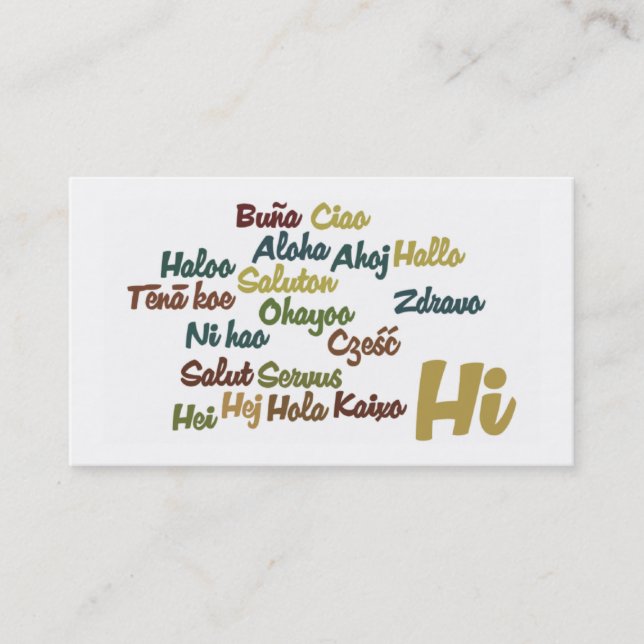 Carte de visite Word Cloud (Devant)