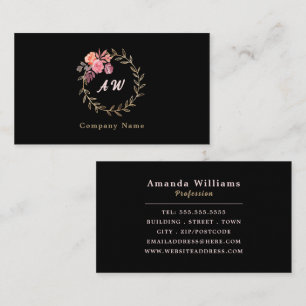 Carte De Visite Wreath or Aquarelle, Floral