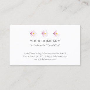 Carte De Visite ♥ y.Bee Little Rose Daisy Flowers. Floral moderne