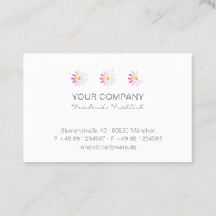 Carte De Visite ♥ YBee *Petites Fleurs* Maisies roses . moderne.