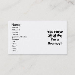 Carte De Visite Yee Haw Je suis un T-shirts Grampy et des cadeaux