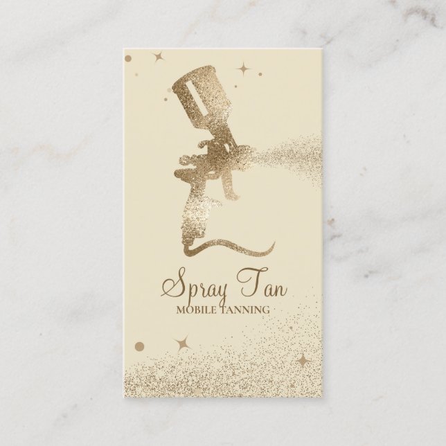 Carte De Visite Yellow Beige Tanning Spray étincelle or (Devant)