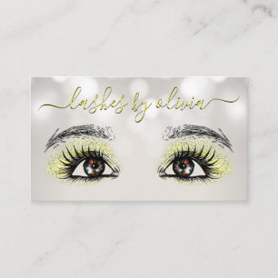 Carte De Visite Yellow Lashes Beauté Lash Extension Maquillage Art