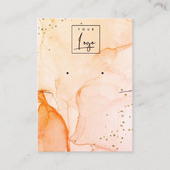 Carte De Visite Yellow Orange Aquarelle Texture Elevage Collier (Devant)
