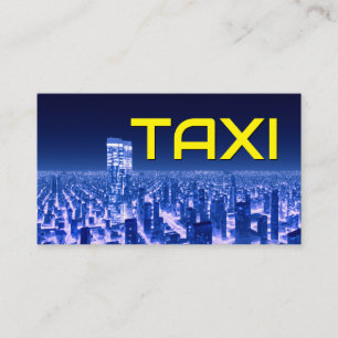 Carte De Visite Yellow TAXI ville néon lumières chauffeur de taxi 