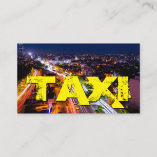 Carte De Visite Yellow TAXI ville néon lumières chauffeur de taxi 