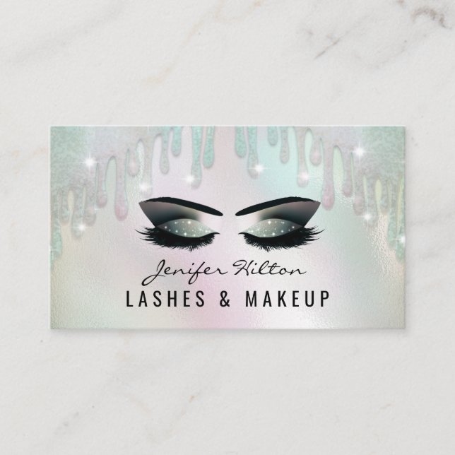 Carte De Visite Yeux de maquillage holographique haut de gamme (Devant)