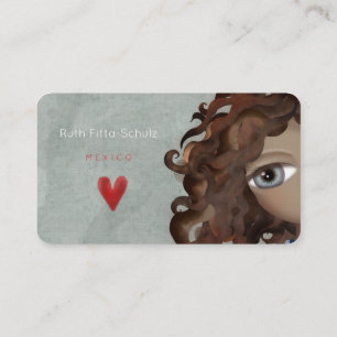 Carte De Visite Yeux énormes adorables cheveux bouclés - Ruth Fitt
