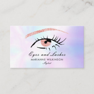 Carte De Visite Yeux et Cils Rose Gold Pailleté
