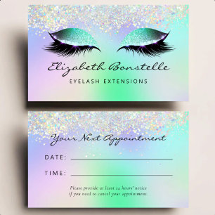 Carte De Visite Yeux Pailletés Holo Vert Violet Rendez-vous